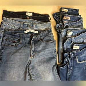Bundle of 7 Pairs Size 0 Women’s Jeans - Flare Bootcut Skinny